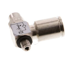 Válvula reguladora de caudal Codo de salida de contador 6 mm - M5 Tornillo ranurado de latón Banjo
