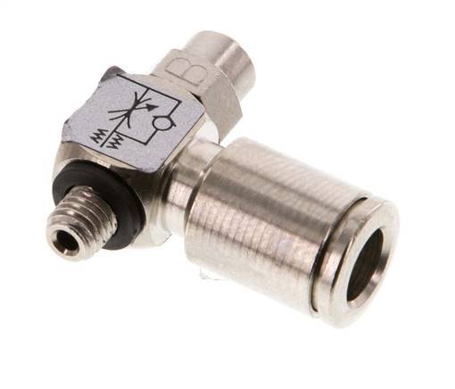 Válvula reguladora de caudal Codo de salida de contador 6 mm - M5 Tornillo ranurado de latón Banjo