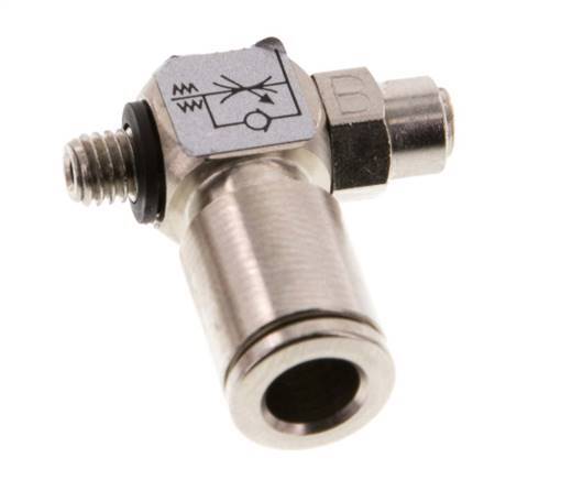Válvula reguladora de caudal Codo de salida de contador 6 mm - M5 Tornillo ranurado de latón Banjo