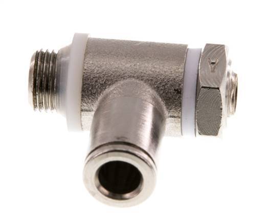 Válvula de control de flujo Codo para medidor 6 mm - G1/8'' Latón Tornillo ranurado Banjo