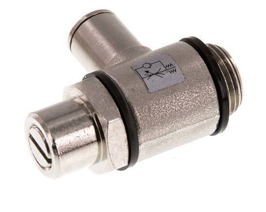 Válvula de control de flujo Codo de medición 8 mm - G3/8'' Latón Tornillo ranurado Banjo