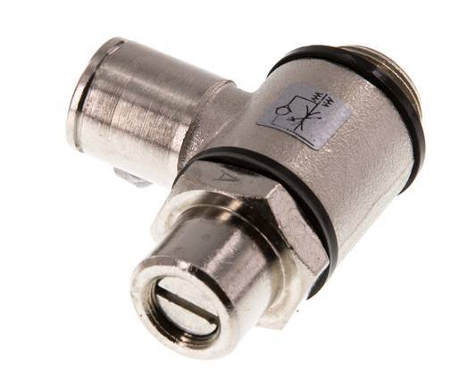 Válvula de control de flujo Codo de medición 10 mm - G3/8'' Latón Tornillo ranurado Banjo
