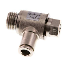 Válvula de control de flujo Codo de salida del medidor 6 mm - G1/4'' Tornillo ranurado de latón