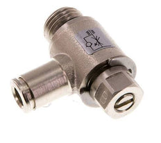 Válvula de control de flujo Codo de salida del medidor 6 mm - G1/4'' Tornillo ranurado de latón