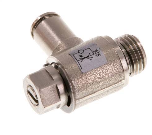 Válvula de control de flujo Codo de salida del medidor 6 mm - G1/4'' Tornillo ranurado de latón