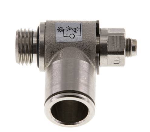 Válvula de control de flujo Codo de salida del medidor 12 mm - G1/4'' Tornillo ranurado de latón