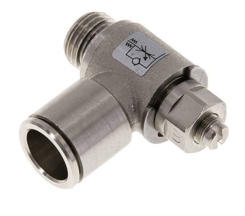 Válvula de control de flujo Codo de salida del medidor 12 mm - G1/4'' Tornillo ranurado de latón