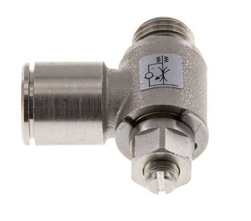 Válvula de control de flujo Codo de salida del medidor 12 mm - G1/4'' Tornillo ranurado de latón