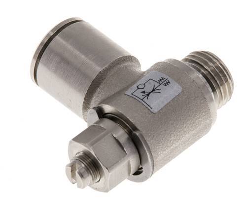 Válvula de control de flujo Codo de salida del medidor 12 mm - G1/4'' Tornillo ranurado de latón