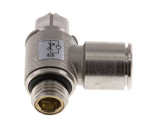 Válvula de control de flujo Codo de salida del medidor 12 mm - G1/4'' Tornillo ranurado de latón