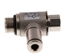 Válvula de control de flujo Codo de medición 4 mm - G1/8'' Tornillo ranurado de latón