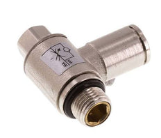 Válvula de control de flujo Codo de medición 6 mm - G1/8'' Tornillo ranurado de latón