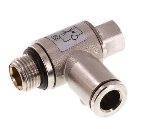 Válvula de control de flujo Codo de medición 6 mm - G1/8'' Tornillo ranurado de latón