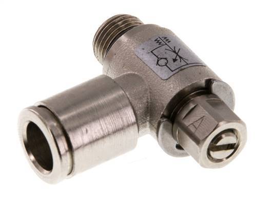 Válvula de control de flujo Codo de medición 8 mm - G1/8'' Tornillo ranurado de latón