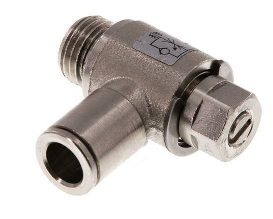 Válvula de control de flujo Codo de medición de 8 mm - G1/4'' Tornillo ranurado de latón