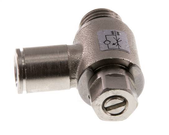 Válvula de control de flujo Codo de medición de 8 mm - G1/4'' Tornillo ranurado de latón