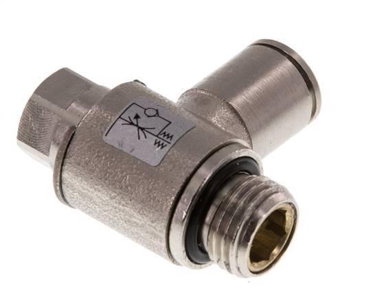 Válvula de control de flujo Codo de medición de 8 mm - G1/4'' Tornillo ranurado de latón