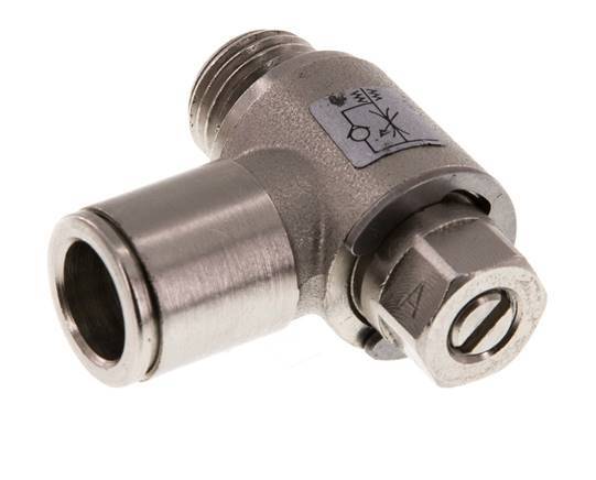 Válvula de control de flujo Codo de medición 10 mm - G1/4'' Tornillo ranurado de latón