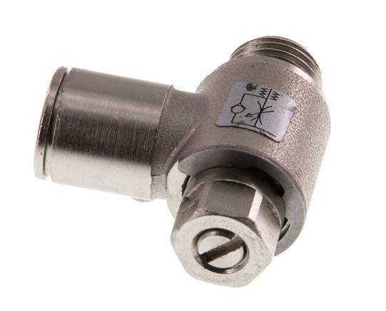 Válvula de control de flujo Codo de medición 10 mm - G1/4'' Tornillo ranurado de latón