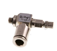 Válvula reguladora de caudal Codo de salida de contador 6 mm - Tornillo moleteado de latón M5