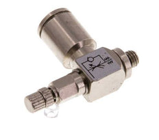 Válvula reguladora de caudal Codo de salida de contador 6 mm - Tornillo moleteado de latón M5