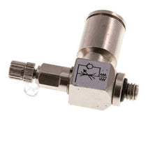 Válvula reguladora de caudal Codo de salida de contador 6 mm - Tornillo moleteado de latón M5