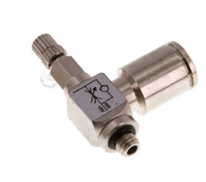 Válvula reguladora de caudal Codo de salida de contador 6 mm - Tornillo moleteado de latón M5