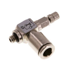 Válvula reguladora de caudal Codo de salida de contador 6 mm - Tornillo moleteado de latón M5