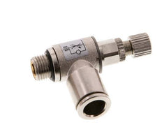 Válvula reguladora de caudal Codo de salida de contador 8 mm - G1/8'' Tornillo moleteado de latón