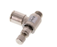 Válvula reguladora de caudal Codo de salida de contador 8 mm - G1/8'' Tornillo moleteado de latón