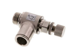 Válvula reguladora de caudal Codo de salida de contador 10 mm - G1/4'' Tornillo moleteado de latón