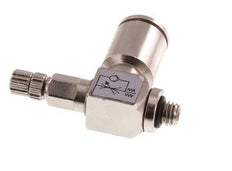 Válvula reguladora de caudal Codo Meter-In 6 mm - Tornillo moleteado de latón M5