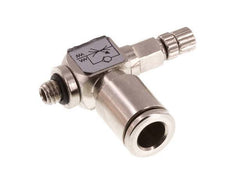 Válvula reguladora de caudal Codo Meter-In 6 mm - Tornillo moleteado de latón M5