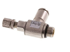 Válvula de control de flujo Codo de medición 6 mm - G1/8'' Tornillo moleteado de latón