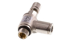 Válvula de control de flujo Codo de medición 6 mm - G1/8'' Tornillo moleteado de latón