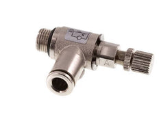 Válvula de control de flujo Codo de medición 6 mm - G1/8'' Tornillo moleteado de latón