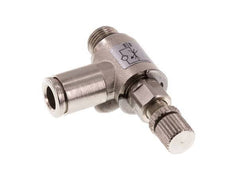 Válvula de control de flujo Codo de medición 6 mm - G1/8'' Tornillo moleteado de latón