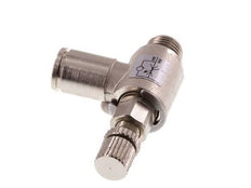 Válvula de control de flujo Codo de medición 6 mm - G1/8'' Tornillo moleteado de latón