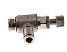 Válvula de control de flujo Codo de medición 6 mm - G1/4'' Tornillo moleteado de latón