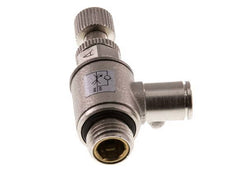 Válvula de control de flujo Codo de medición 6 mm - G1/4'' Tornillo moleteado de latón