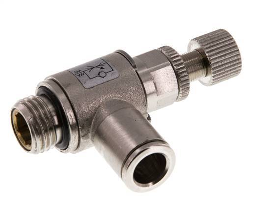 Válvula de control de flujo Codo para medidor 8 mm - G1/4'' Tornillo moleteado de latón