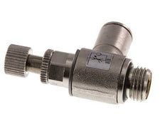 Válvula de control de flujo Codo para medidor 8 mm - G1/4'' Tornillo moleteado de latón