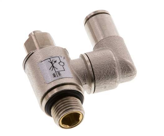 Válvula de control de flujo Medidor-Afuera Giratorio 4 mm - G1/8'' Tornillo ranurado de latón