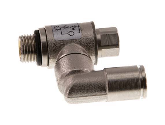 Válvula de control de flujo Meter-In Giratoria 6 mm - G1/8'' Tornillo ranurado de latón