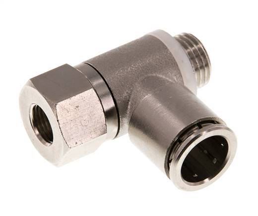 Válvula de retención pilotada de 12 mm y G 1/4'' codo macho de latón 0,5-10bar (7-145psi)
