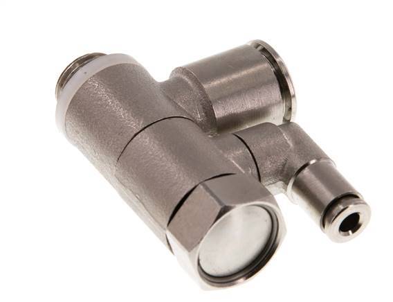 Válvula de retención pilotada de 12 mm y codo macho G1/4'' de latón 0,5-10bar (7-145psi)