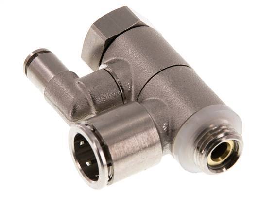 Válvula de retención pilotada de 12 mm y codo macho G1/4'' de latón 0,5-10bar (7-145psi)