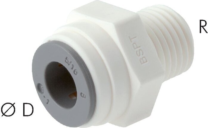 Racor de 5/16'' x 3/8'' NPT con rosca macho POM EPDM [5 piezas]
