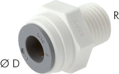 10mm x R3/8'' Push-in Fitting with Male Threads POM EPDM [5 Pieces]
