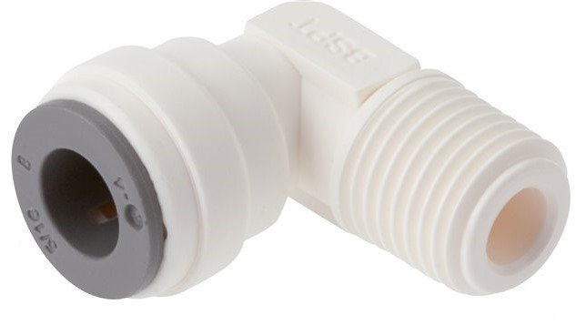 Codo de 90 grados 8mm x R3/8'' con rosca macho POM EPDM [5 piezas]